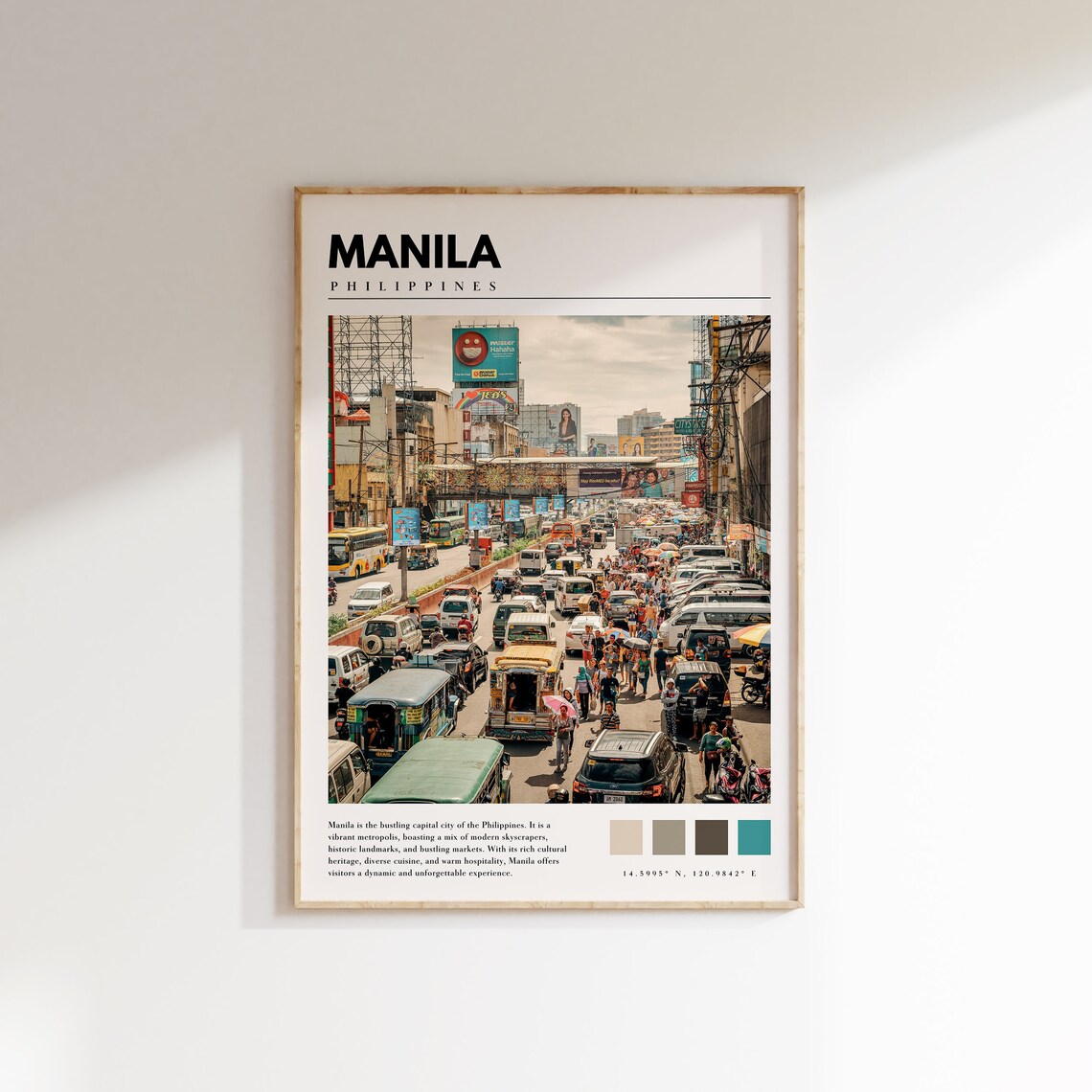 Manila Philippines Travel Poster, City Wall Print