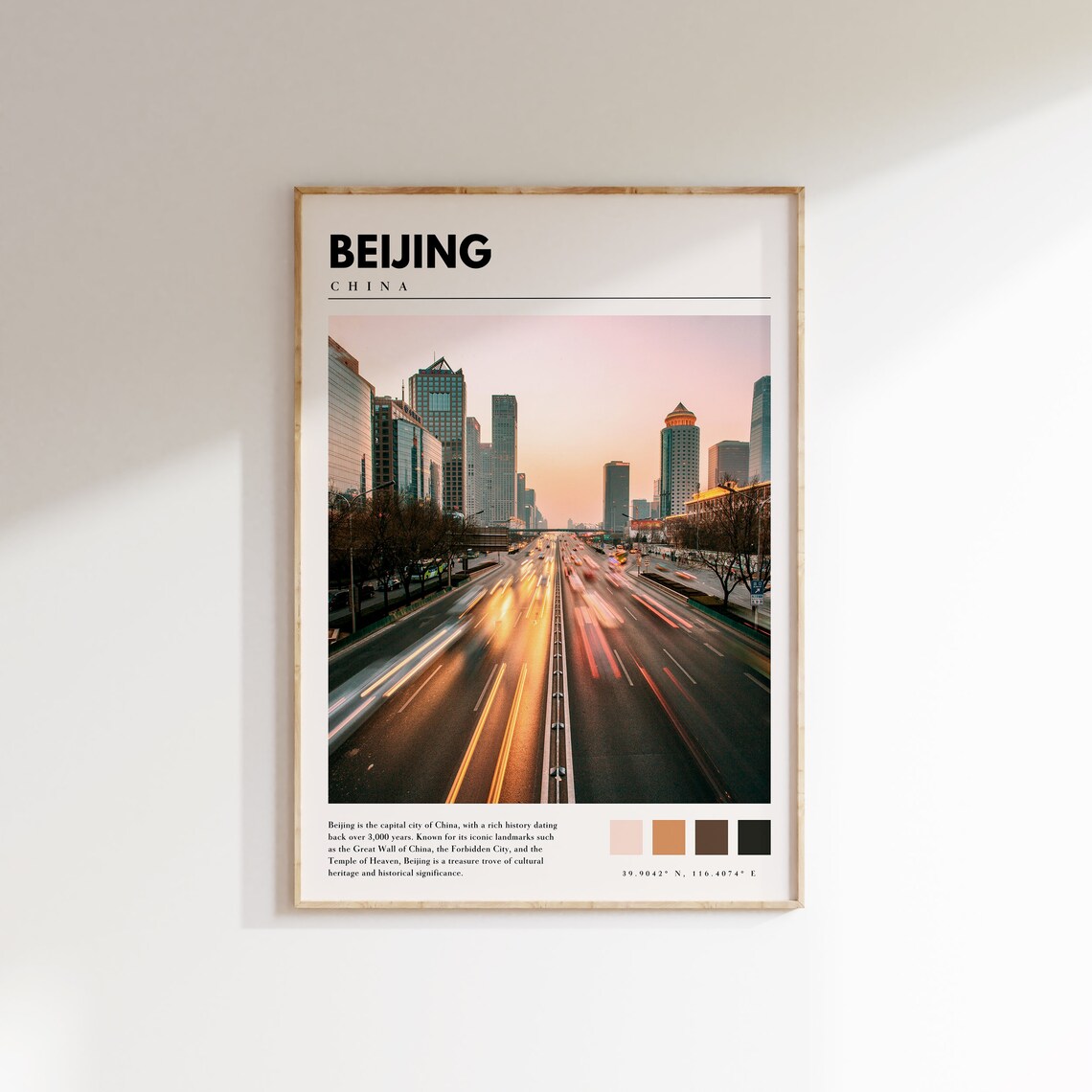 Beijing Travel Poster, China City Wall Art Print