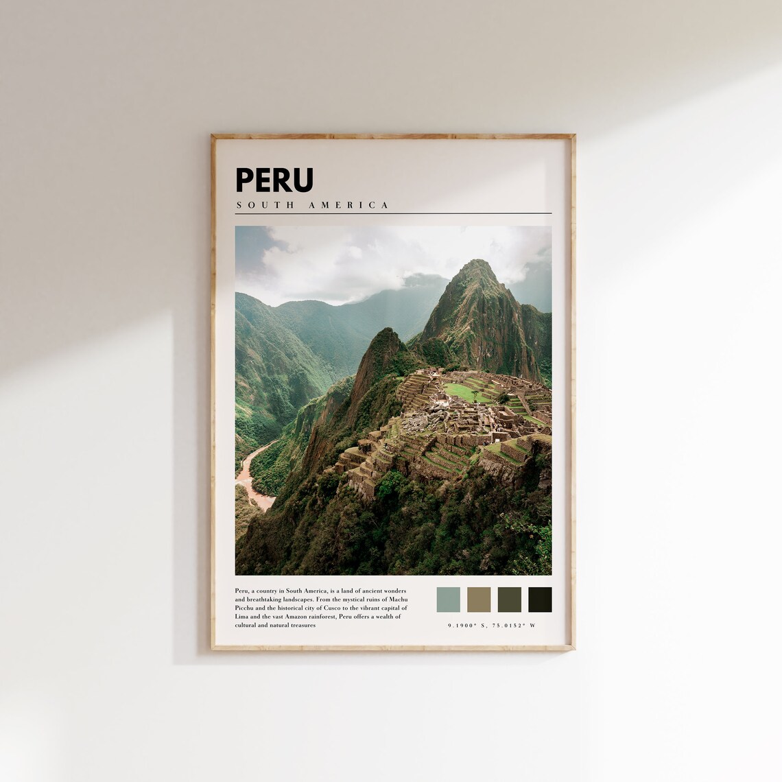 Machu Picchu Peru Travel Poster, Latin America