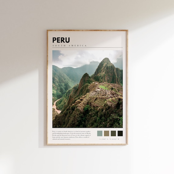 Machu Picchu Peru Travel Poster, Latin America