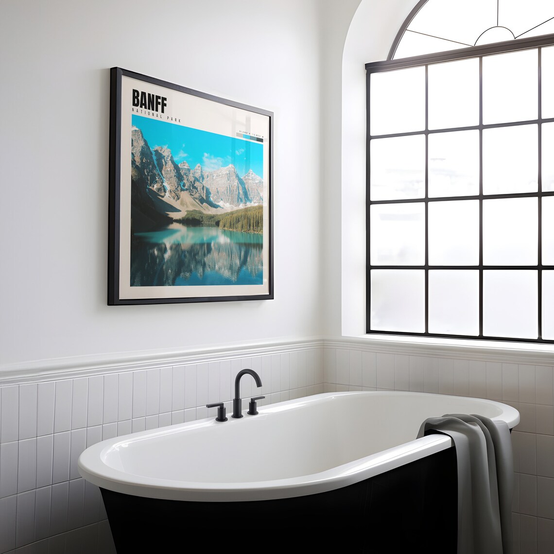 Banff National Park Turquoise Alpine Lake Rocky Mountain Peaks Poster - Image 2