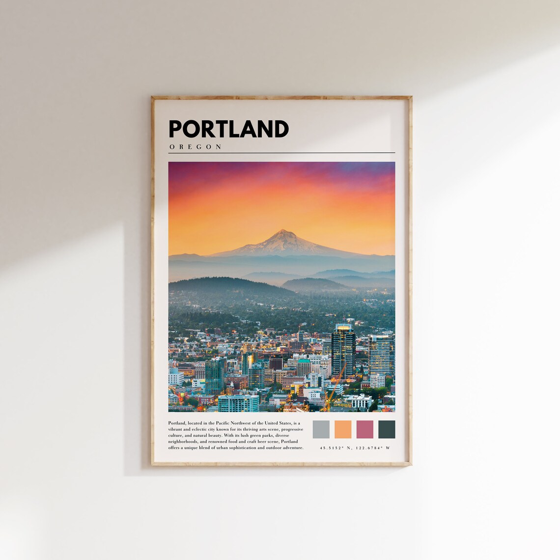 Portland Oregon Travel Poster, PNW Wall Art Print