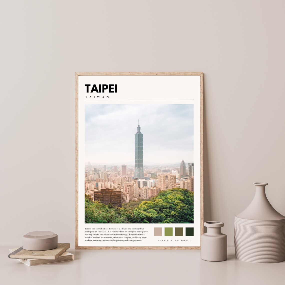 Taipei Taiwan Taipei 101 Tower City Skyline Daytime View Travel Poster - Image 4