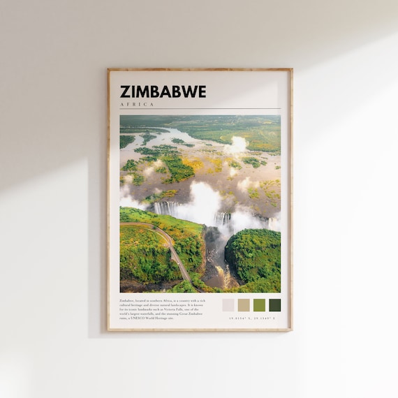 Zimbabwe Print Zimbabwe Africa Poster Zimbabwe Wall Art Zimbabwe Photography P 097
