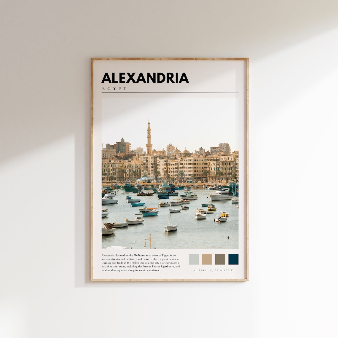 Alexandria, Egypt Travel Poster, Egypt Decor