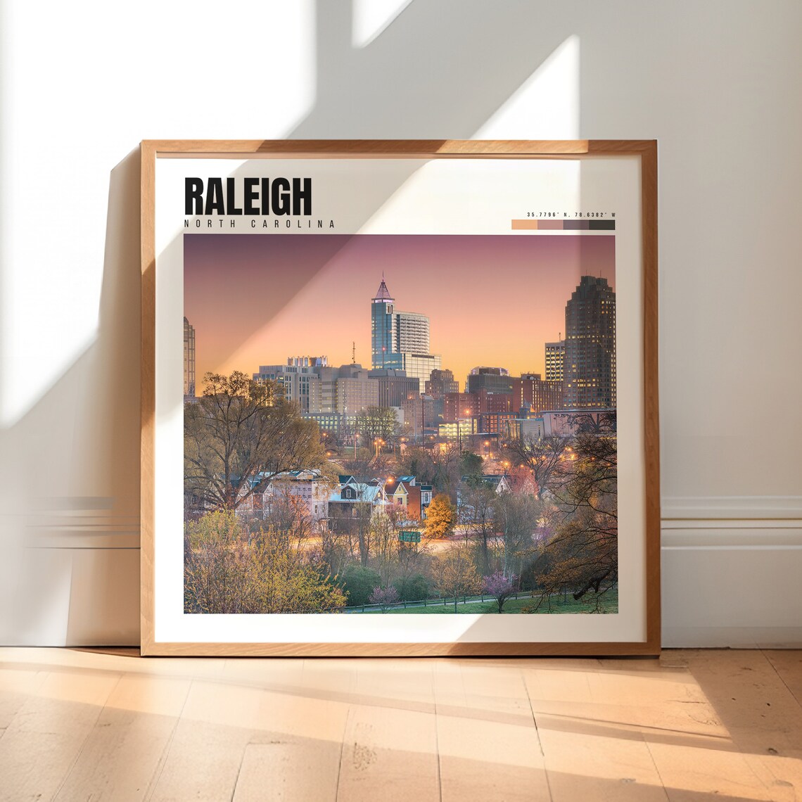 Raleigh North Carolina Poster, City Wall Art Print
