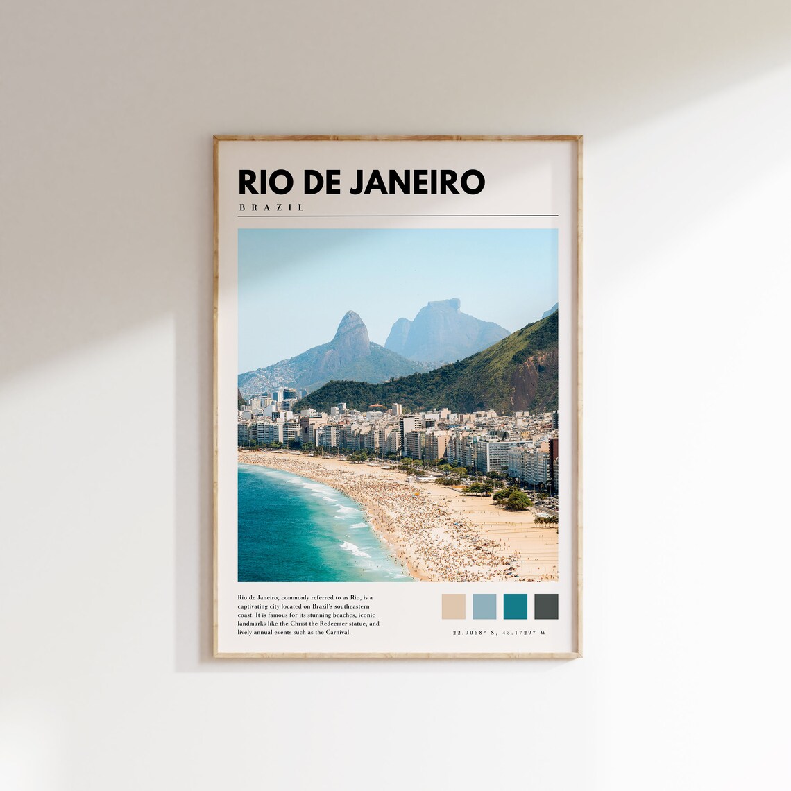 Rio De Janeiro Travel Poster, Latin America Wall Decor