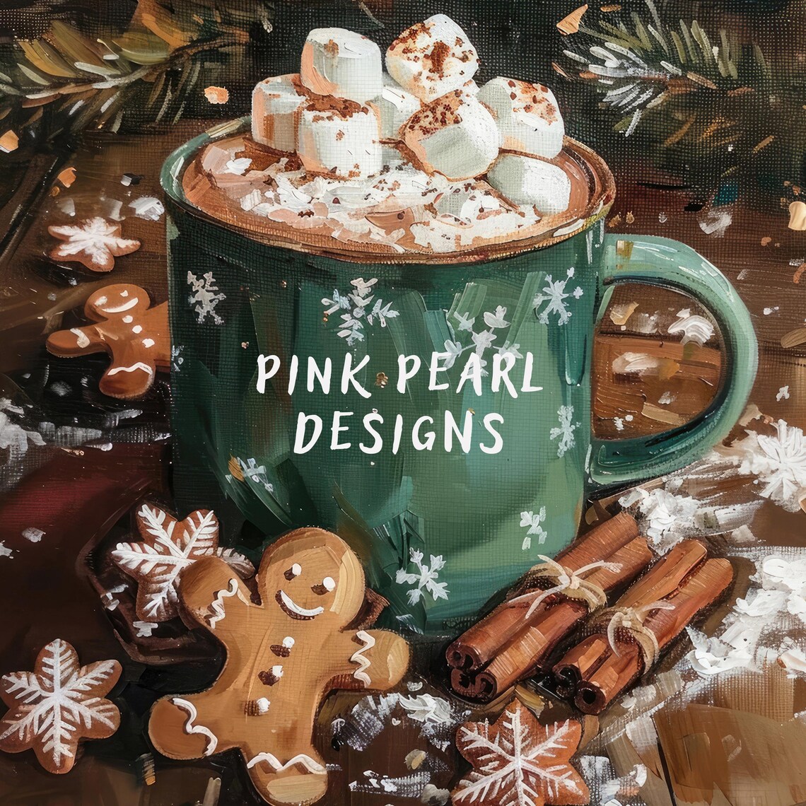 Hot Chocolate Christmas Kitchen Art Print, Winter Drink - Image 2