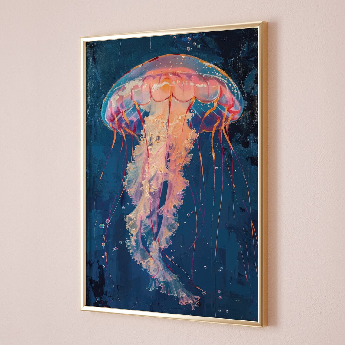Preppy Jellyfish Vintage Ocean Art Print - Image 4
