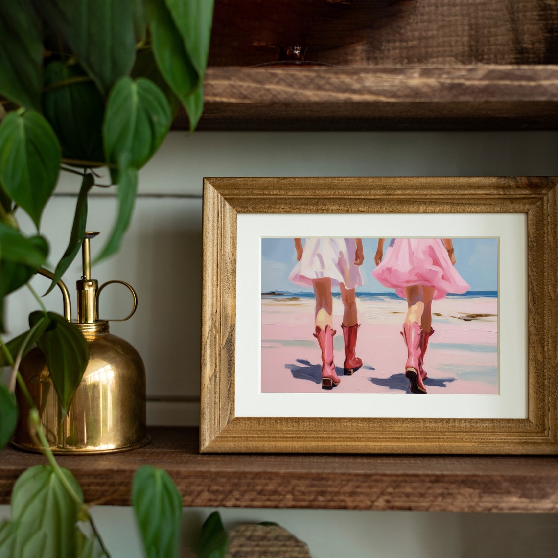 Preppy Coastal Cowgirls Girly Wall Art Print Pink Cowgirl Boots Trendy Poster Preppy Western Room Decor Funky Cowgirl Print - Image 4