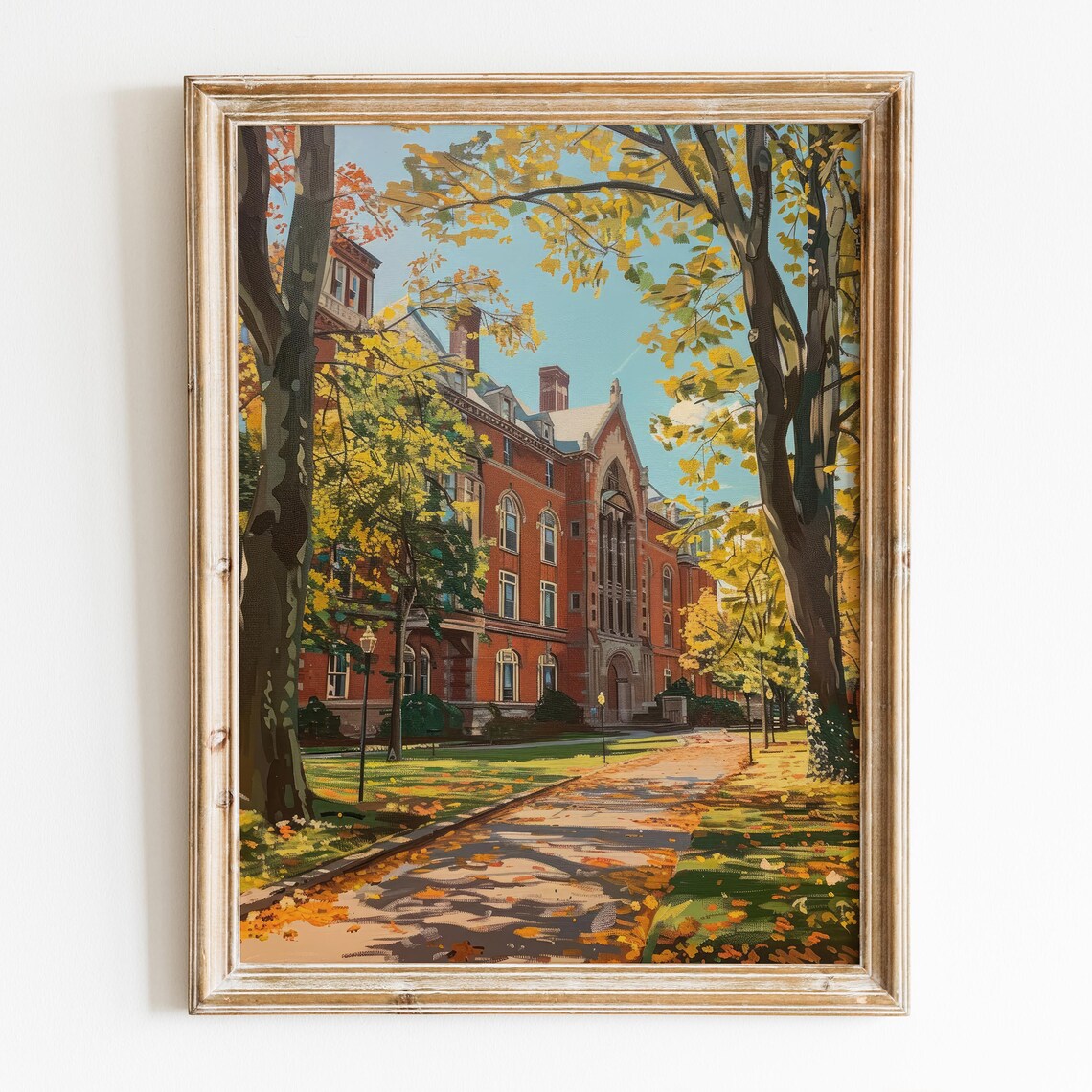 Harvard University Autumn Poster, Cozy Room Decor