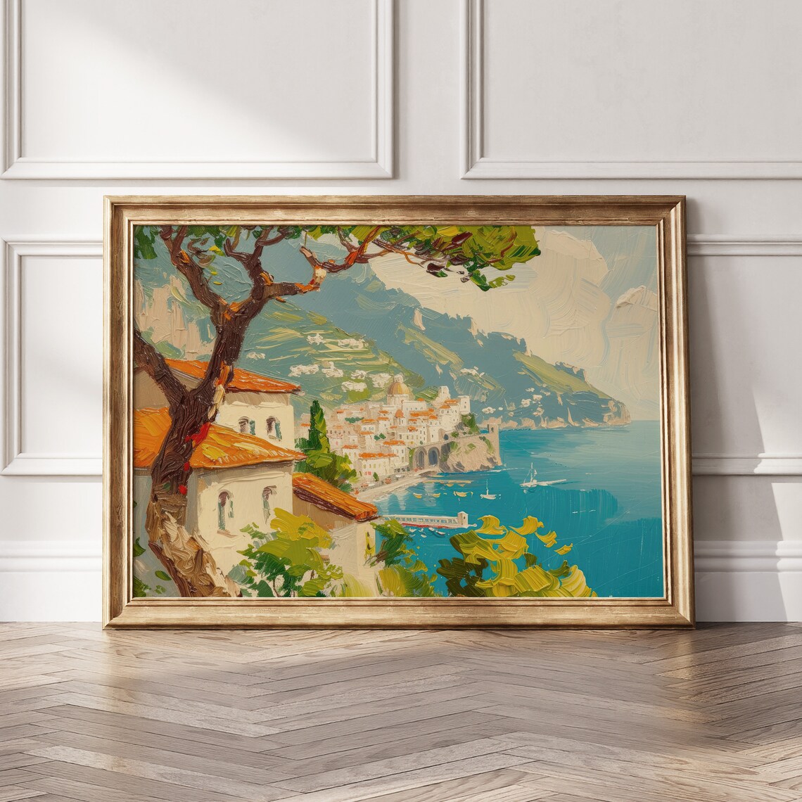 Amalfi Coast Town Domed Church Red Roofs Blue Sea Travel Poster - Image 7