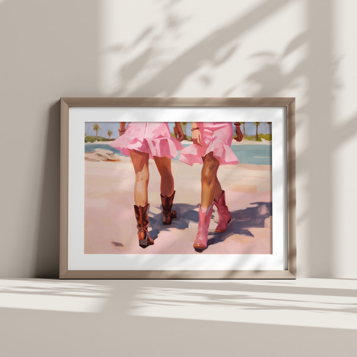 Coastal Cowgirls Preppy Wall Art Print Pink Cowgirl Boots Girly Art Preppy Room Decor Trendy Western Girls Art Poster - Image 4
