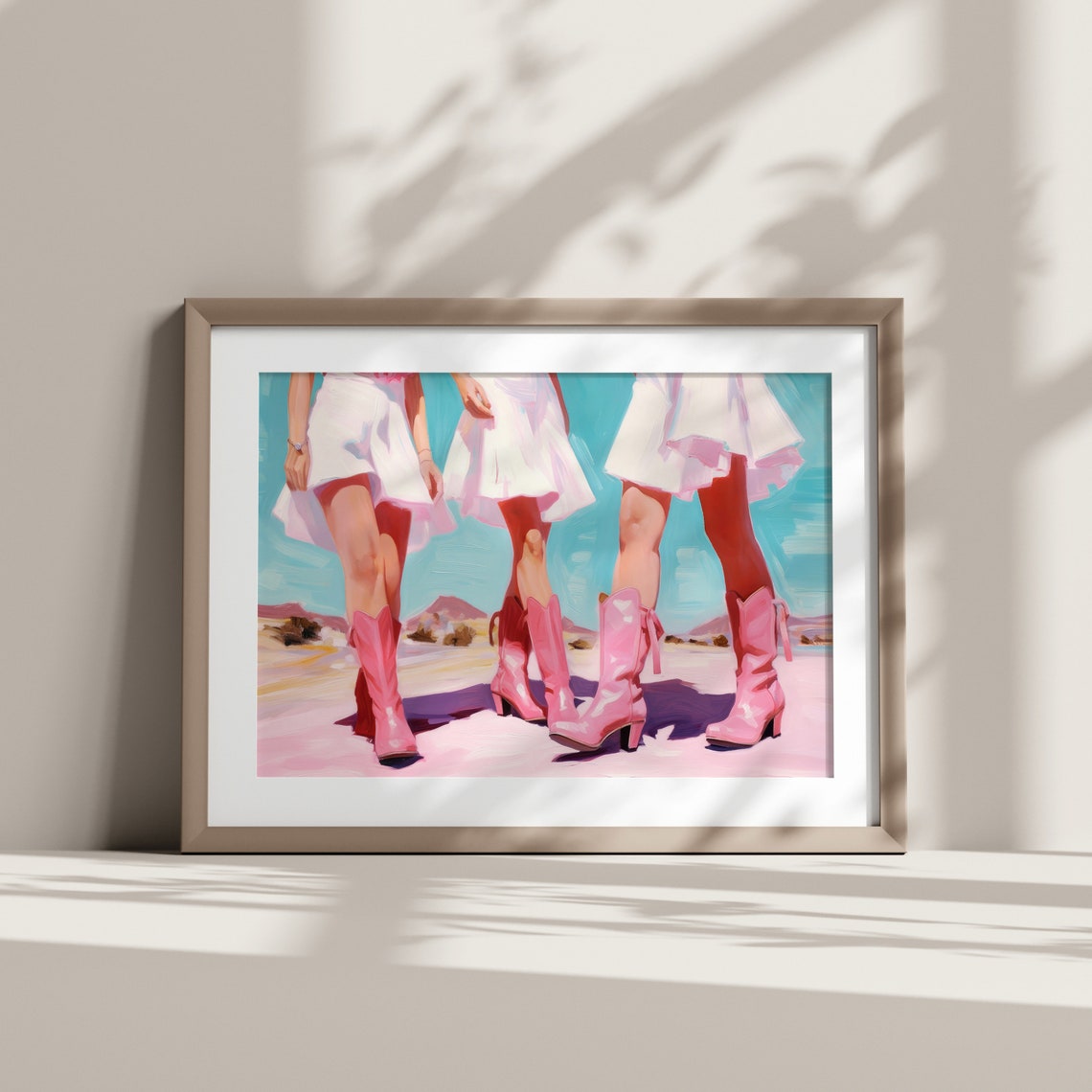 Preppy Coastal Cowgirls Girly Wall Art Print Pink Cowgirl Boots Trendy Poster Preppy Western Room Decor Funky Cowboy Prints - Image 6