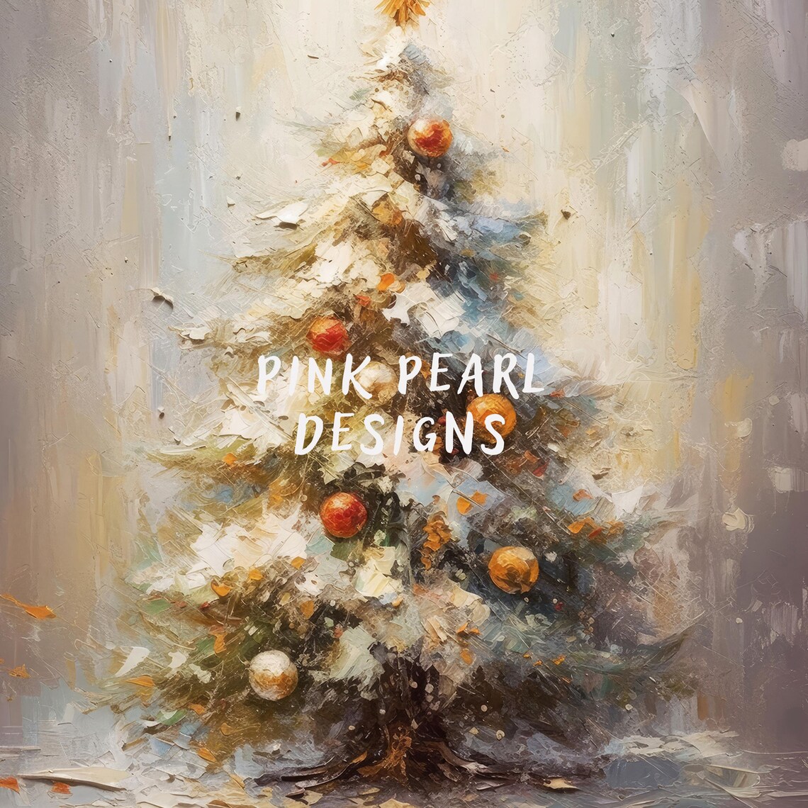 Moody Christmas Tree Vintage Winter Art Print - Image 3