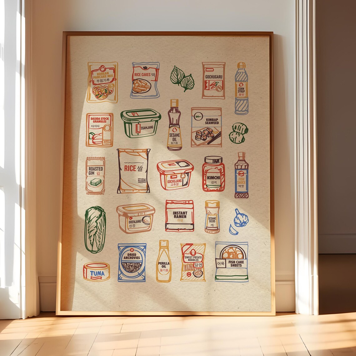 Korean Pantry Whimsical Kitchen Art Print
