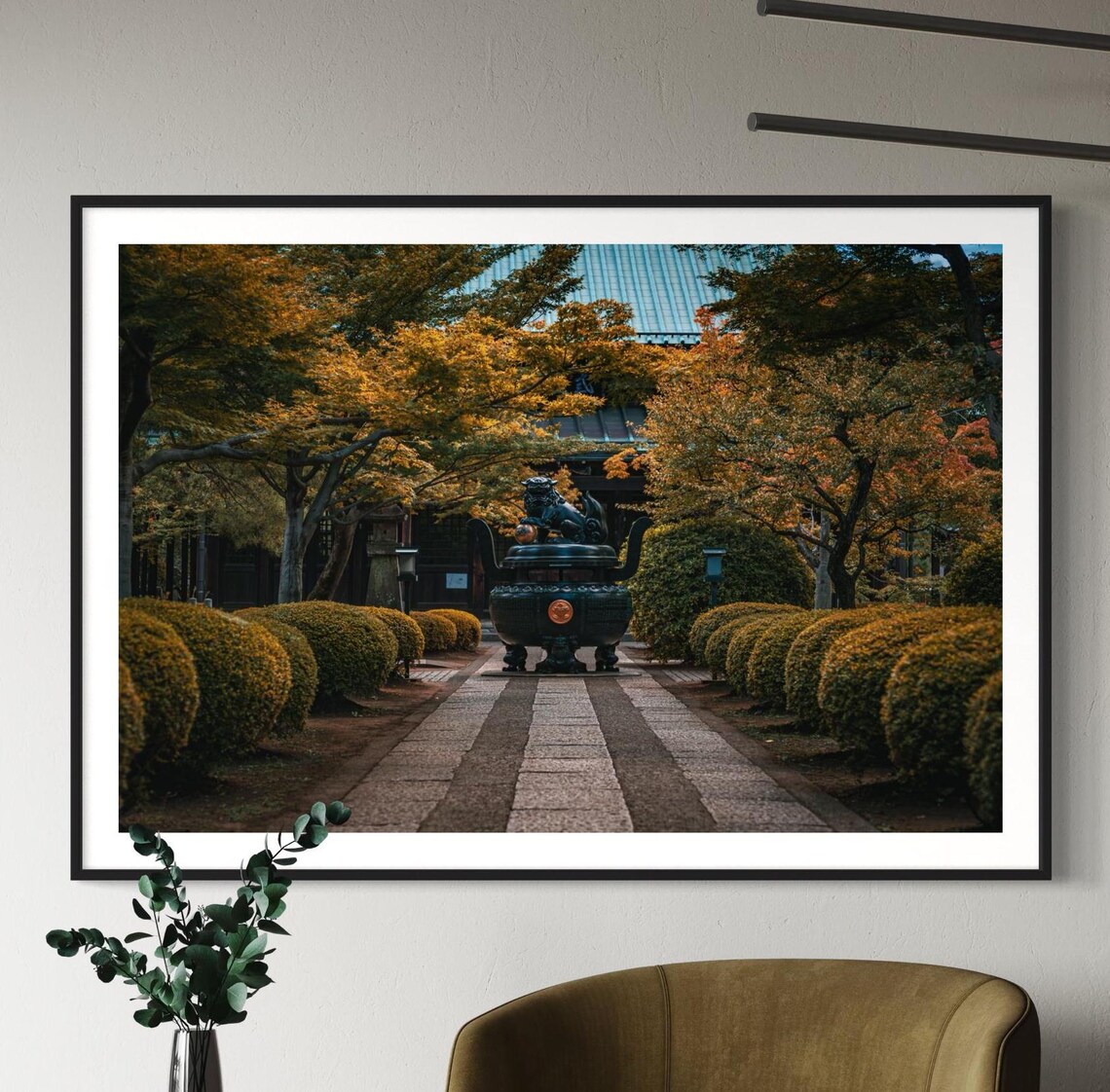 Gotokuji Temple Autumn Garden Bronze Lantern Tokyo Japan Poster