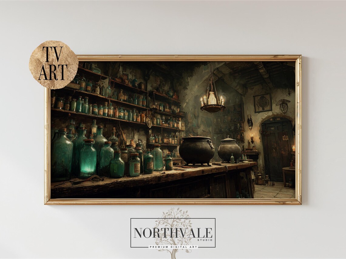 Ancient Apothecary Shelves Vintage Wall Art Print