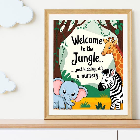 Baby Nursery Wall Art Baby Animals Cute Prints New Parent Gifts Funny Nursery Artwork Baby Shower Gifts Safari Nursery Art