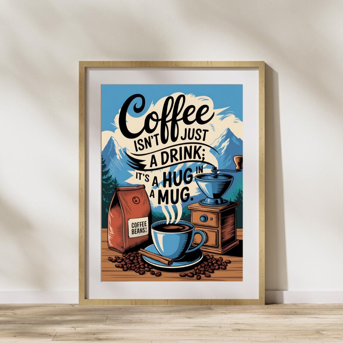 Coffee Sayings Poster, Cafe Kitchen Art Print - Image 3