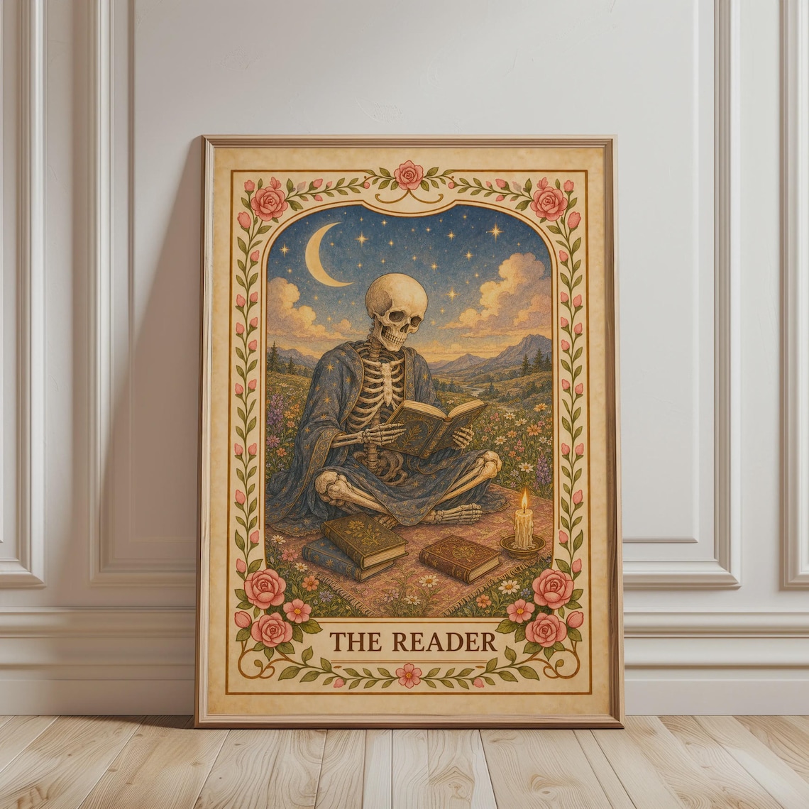 The Reader Tarot Card, Vintage Celestial Art Print