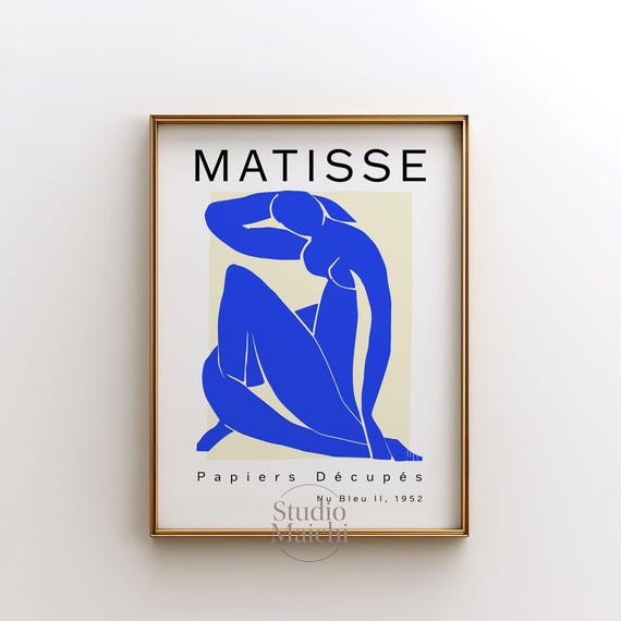 Matisse Blue Nude Print Modern Wall Art Abstract Figurative Art Vintage Art Print Print Mid Century Modern Minimalist Wall Art