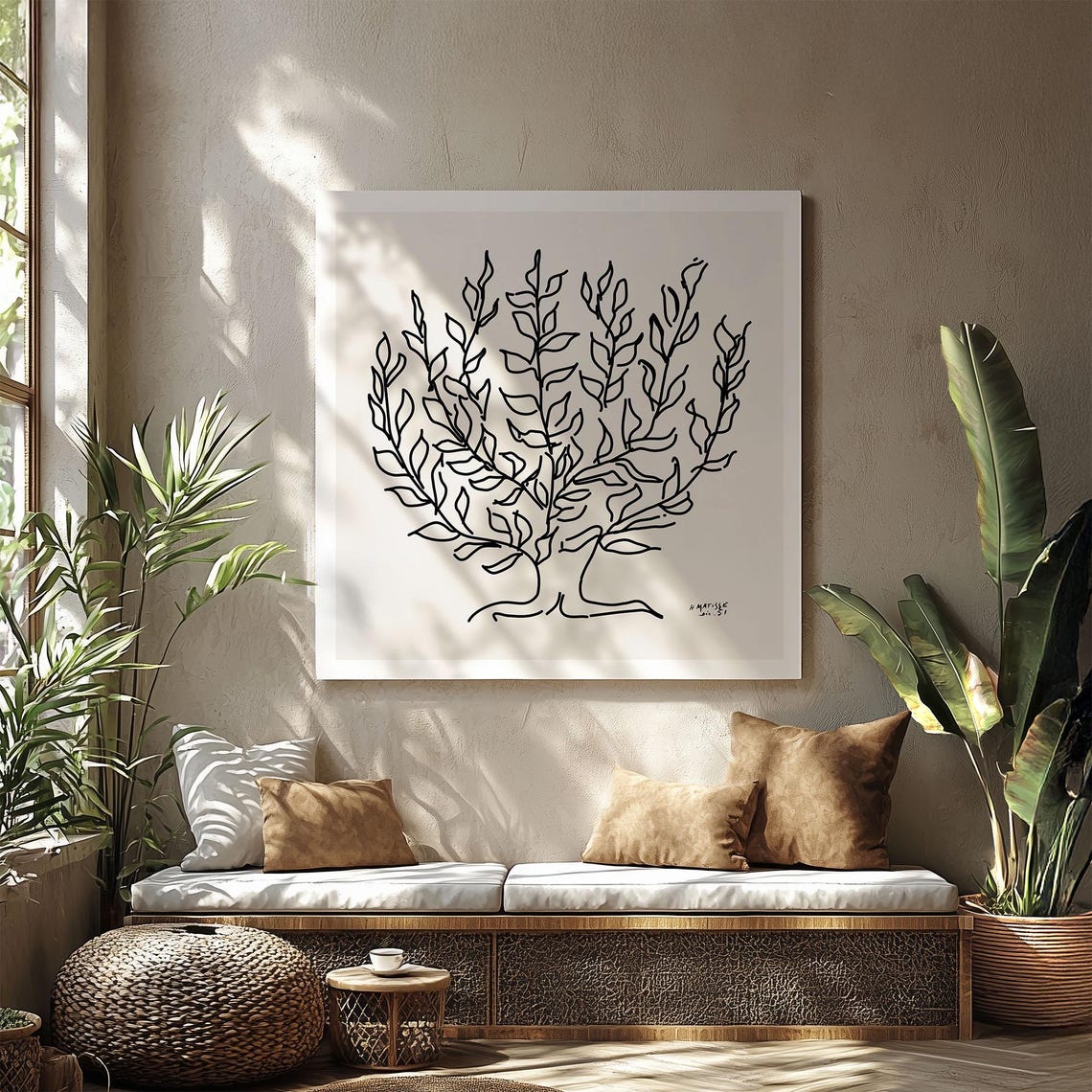 Matisse Plane Tree Black Line Botanical Drawing Minimalist Wall Art - Image 2