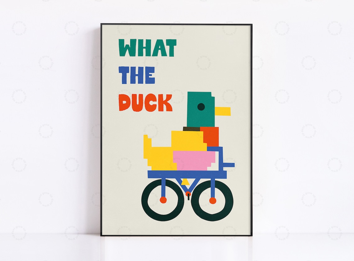 What The Duck Funny Quote Kitchen Art Print