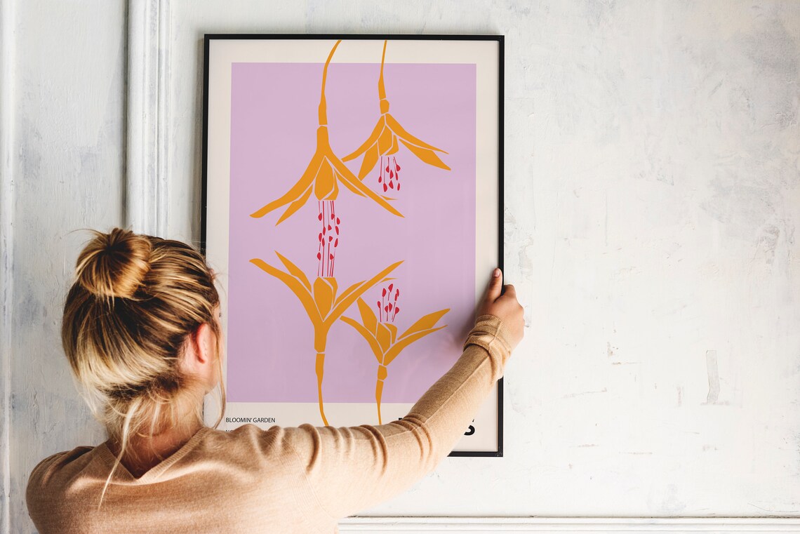 Colorful Flower Illustration Print, Abstract Botanical - Image 2