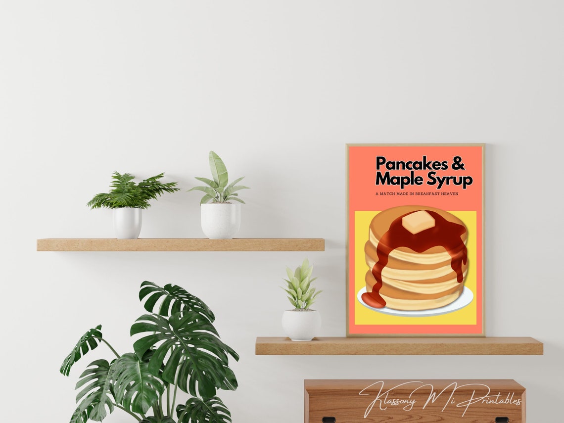 Pancakes And Maple Syrup Breakfast Heaven Retro Diner Wall Art - Image 4