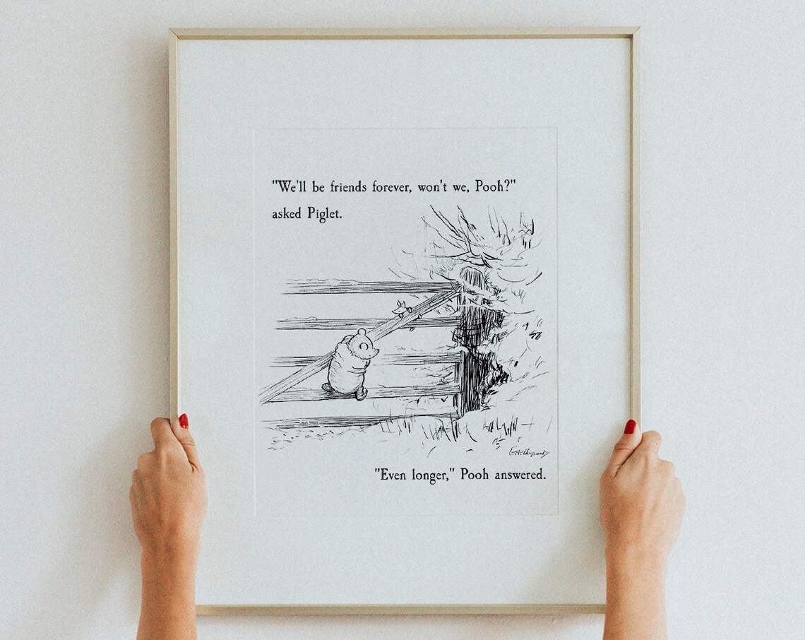 Well Be Friends Forever Winnie the Pooh Quote Art Print - Image 2