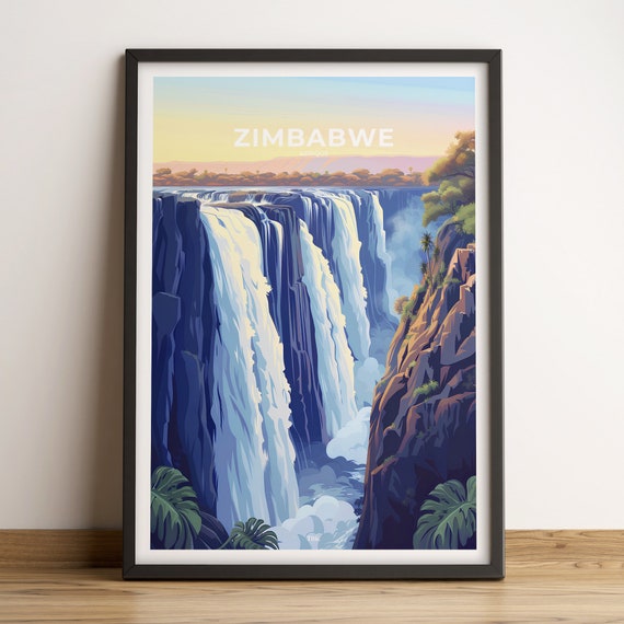 Zimbabwe Poster Zimbabwe Travel Poster Zimbabwe Art Print Zimbabwe Poster Zimbabwe In Africa Customizable Gift