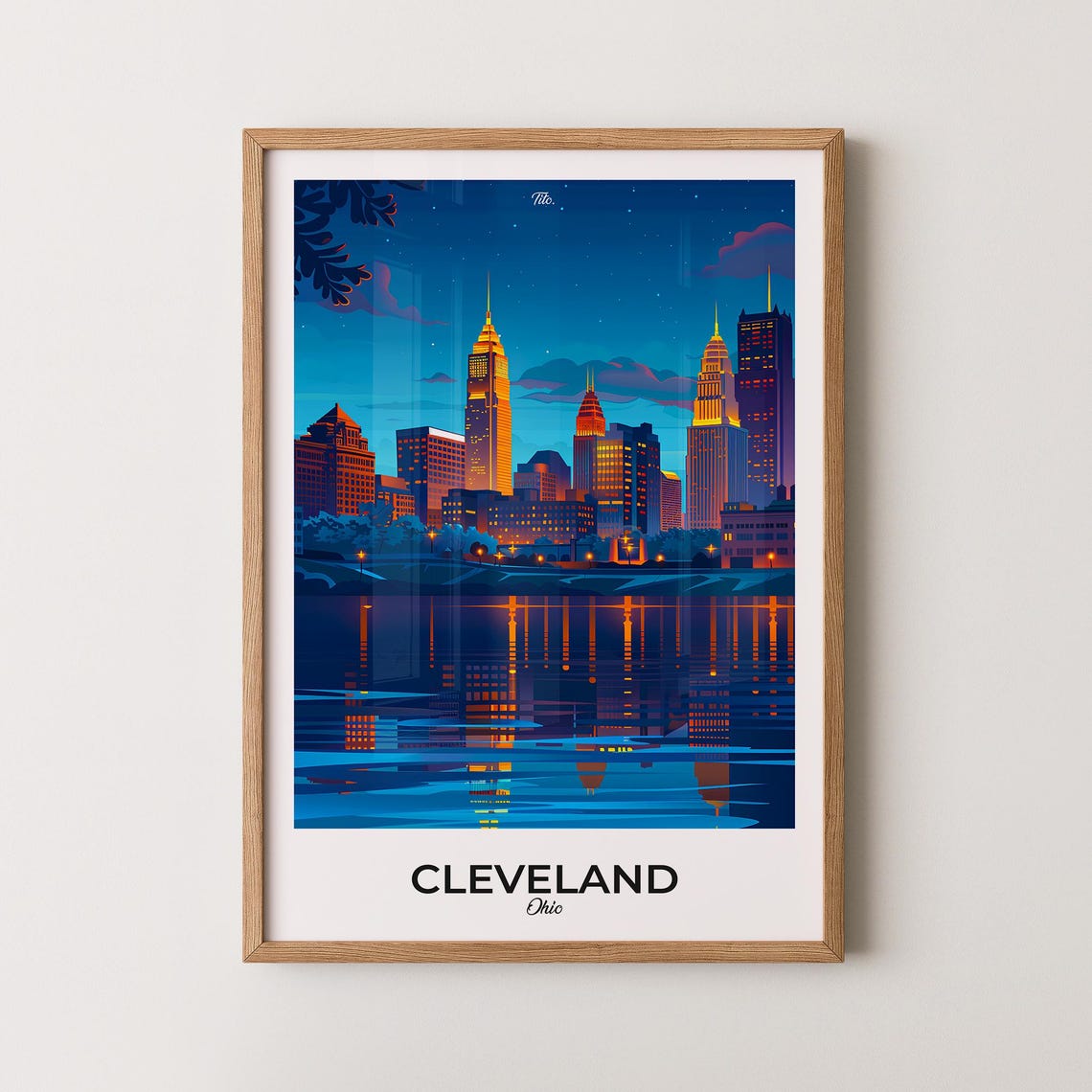 Cleveland Poster Cleveland Travel Poster Cleveland Art Print Cleveland Wall Art Ohio Poster Gift For Travelers