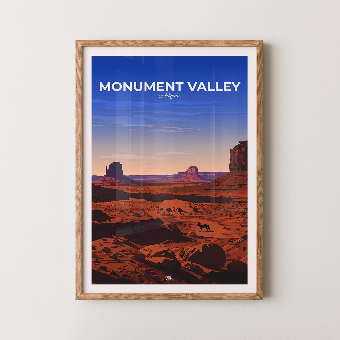 Monument Valley Arizona Red Rock Buttes Sunset Travel Poster Art