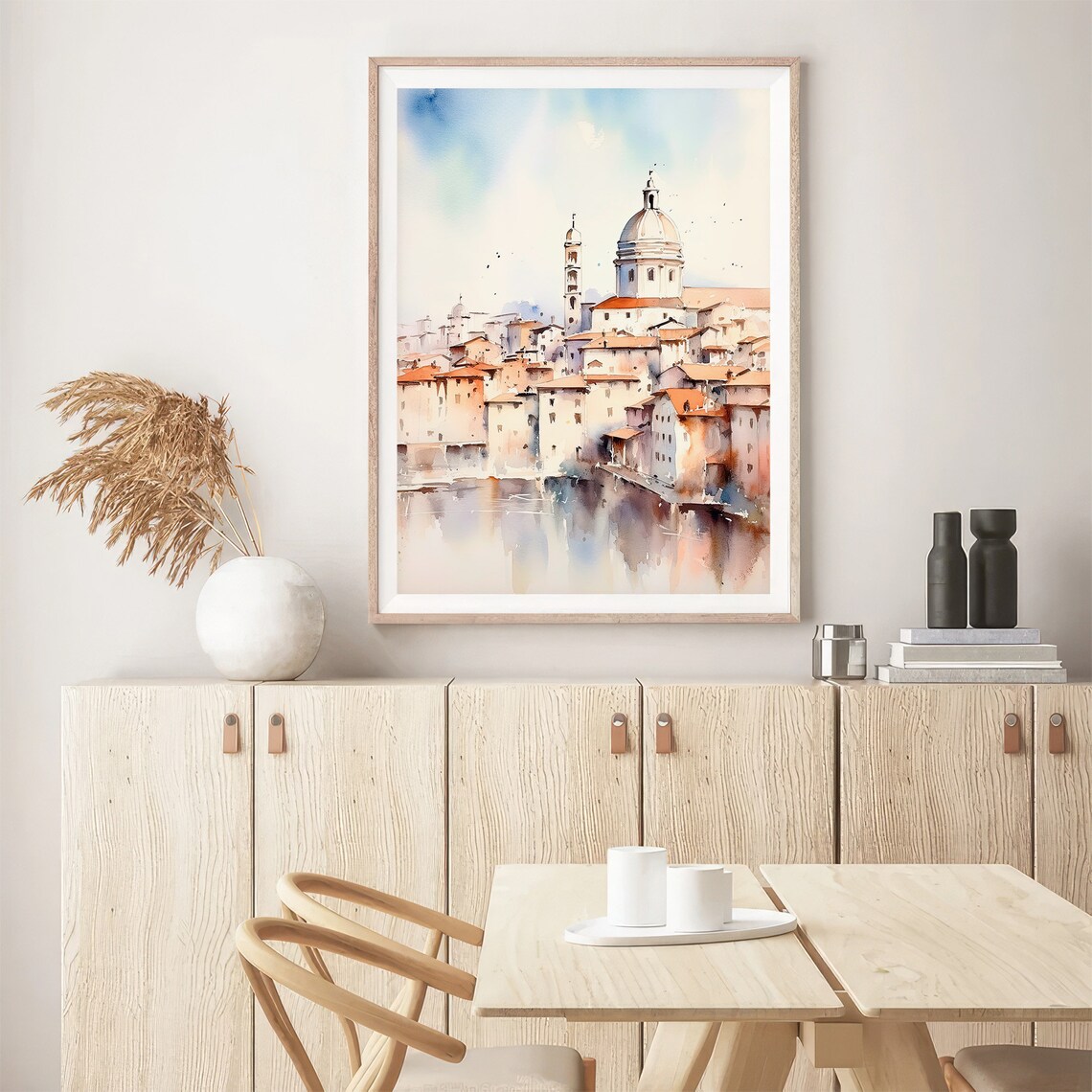Florence Italy Old Town Dome Riverside Watercolor Travel Poster - Image 5