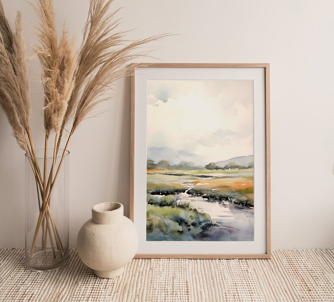 Ireland Fields Watercolor Art Print, Irish Countryside - Image 5