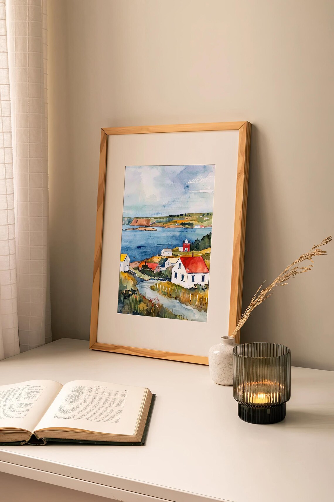 Newfoundland Watercolor Labrador Cityscape Art Print - Image 2