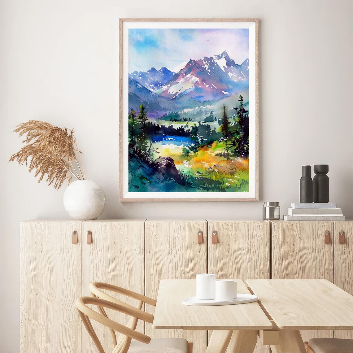 Rocky Mountains Watercolor Art Print, Grand Tetons - Image 5