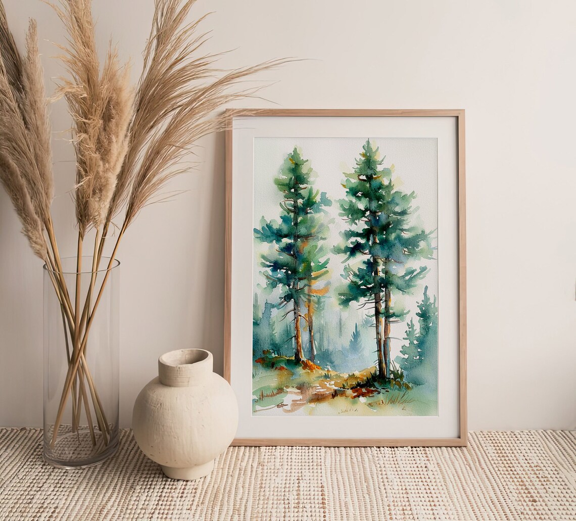 Pine Trees Art Print, Colorado Foggy Forest - Image 5