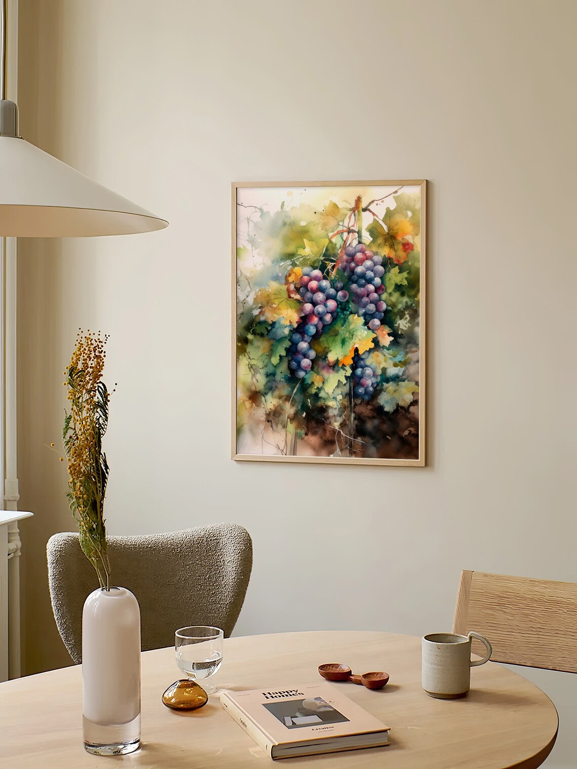 Grapes Watercolor Art Print, Napa Valley Vineyard - Image 4