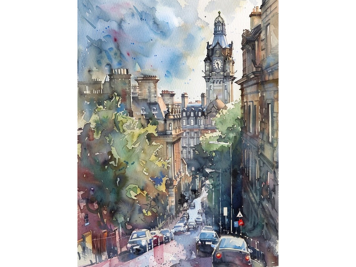 Edinburgh Painting Scottish Wall Art Print