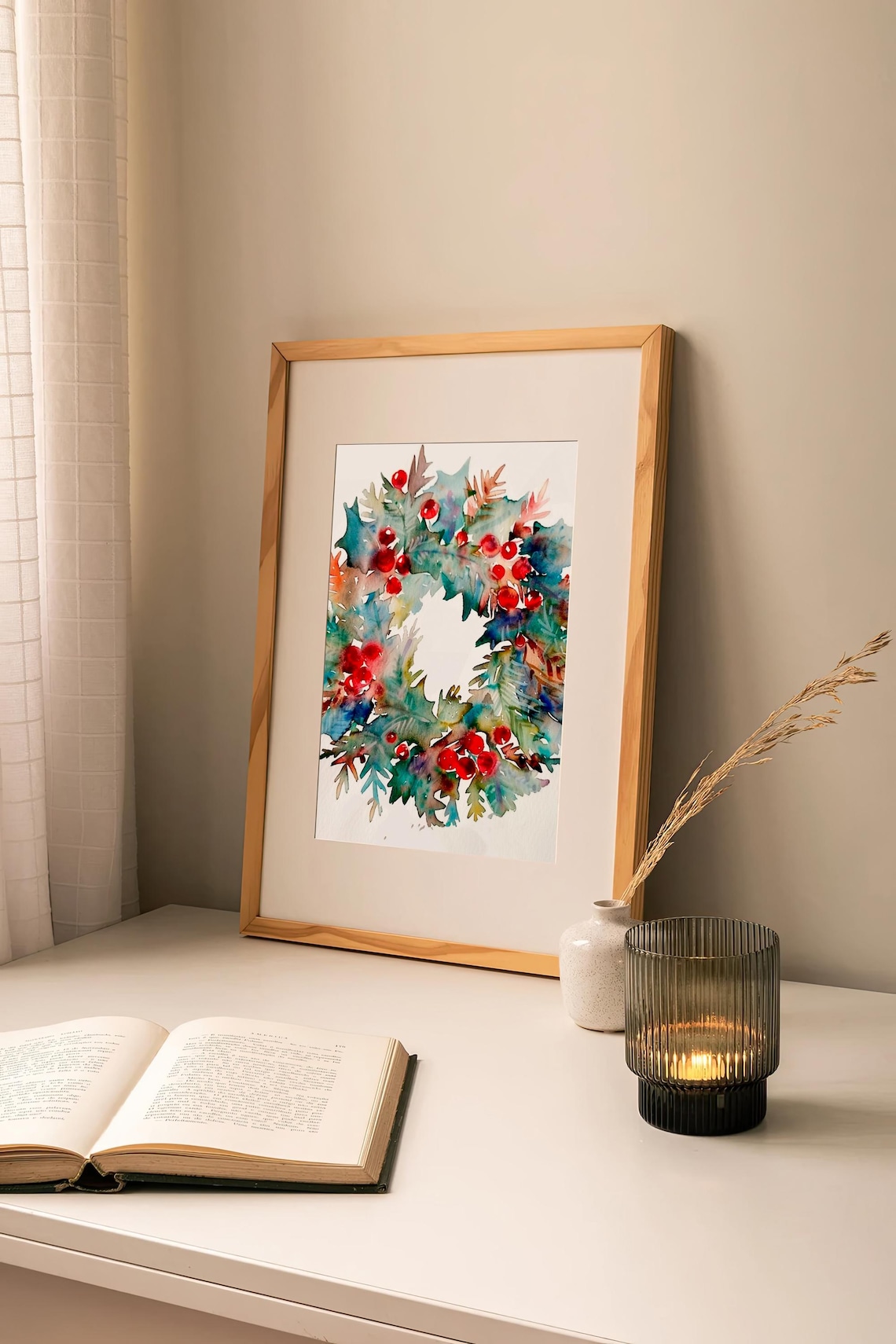 Christmas Pine Branch Watercolor Poster - Image 2
