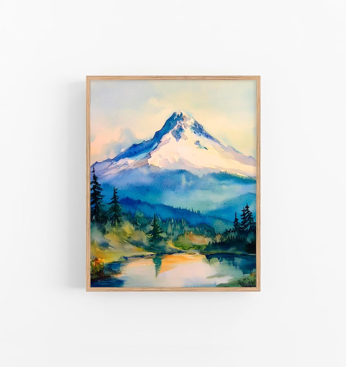 Mount Hood Watercolor Painting Oregon Landscape Watercolor Art Print Watercolor Mountain Wall Art Travel Gifts By Feelingprints