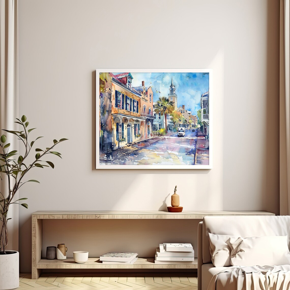 Charleston Watercolor Travel Poster, Rustic Decor - Image 3