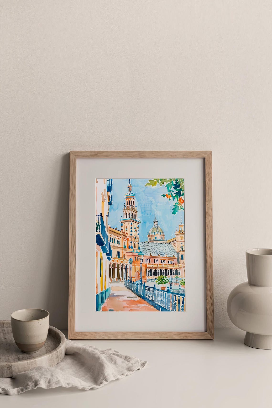 Seville Painting Seville City Art Print Spain Cityscape Watercolor Painting Travel Gifts By Feelingprints - Image 3
