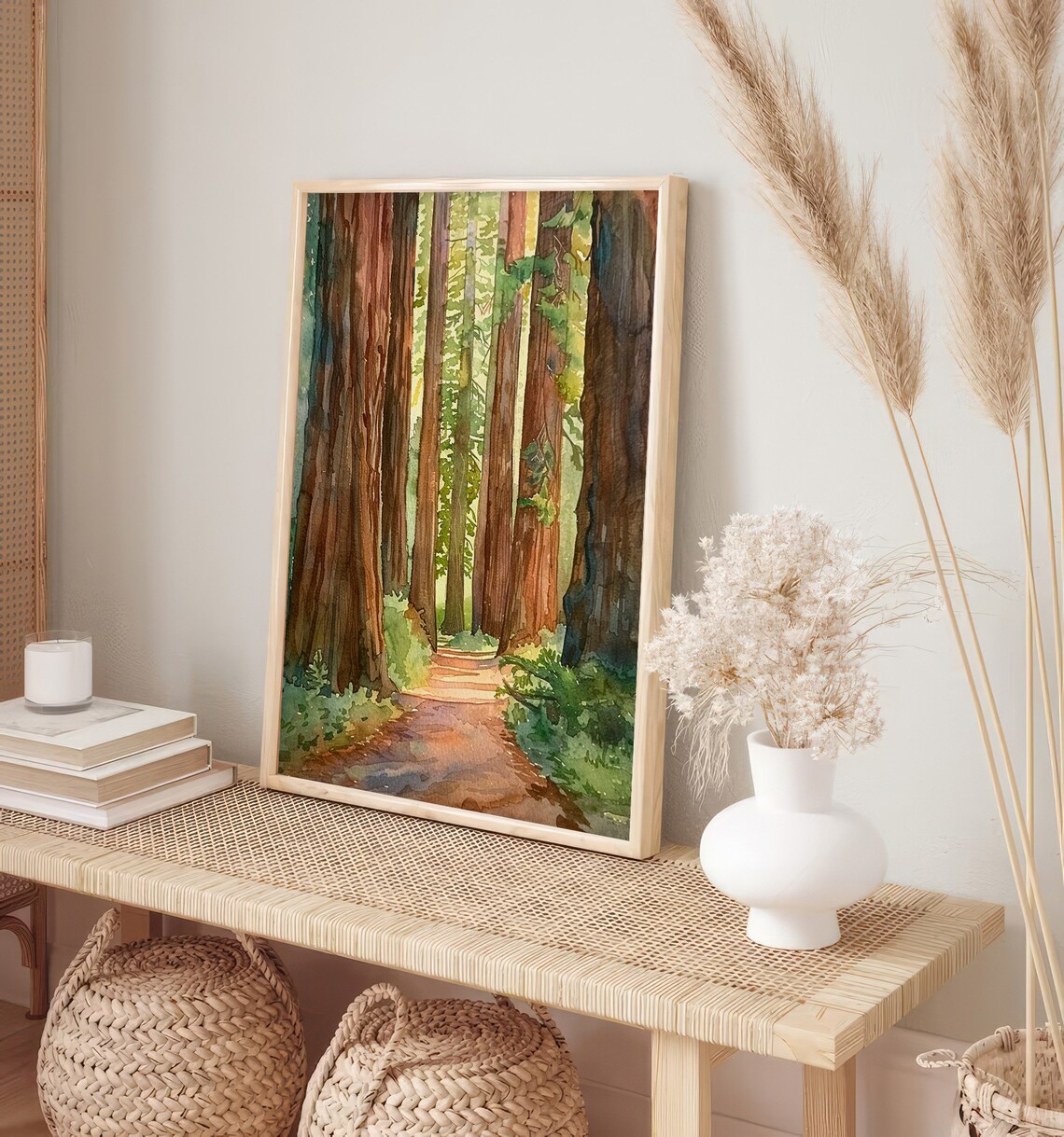 Redwood National Park Watercolor Art Print, California - Image 4