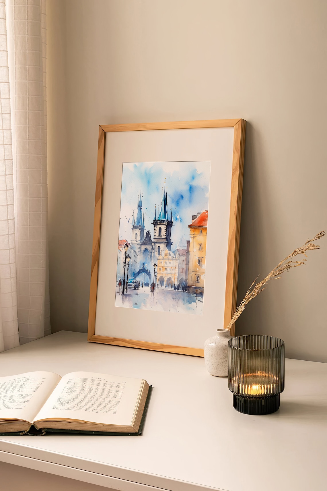 Prague Watercolor Cityscape Travel Poster - Image 2
