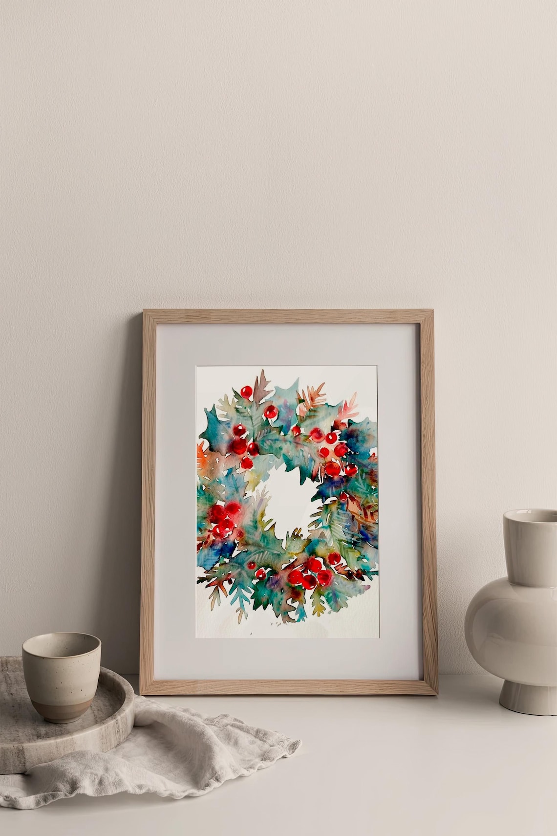 Christmas Pine Branch Watercolor Poster - Image 3