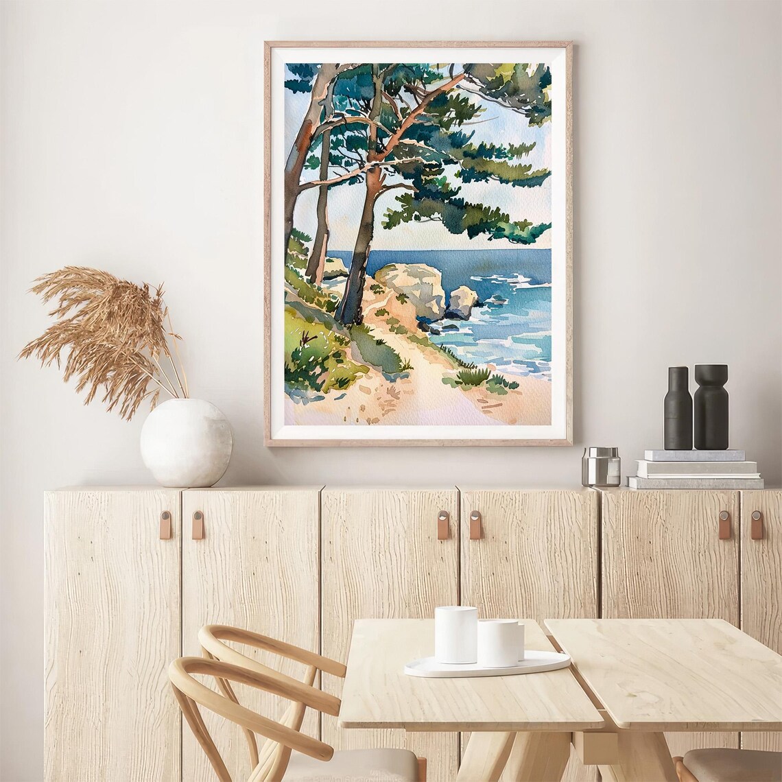 Monterey Watercolor California Landscape Art Print - Image 5