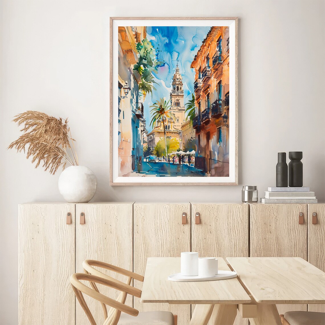 Seville Spain Cityscape Watercolor Art Print - Image 5